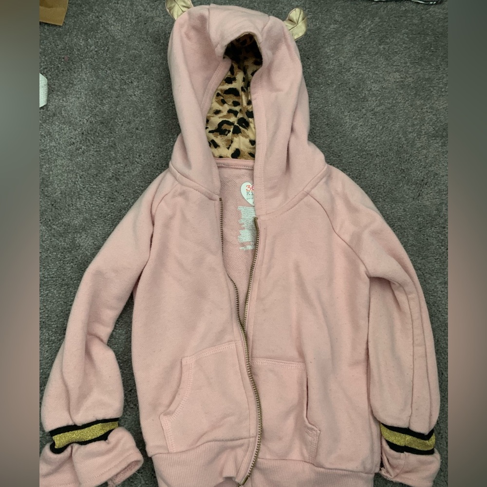 Spring jacket pink with cheetah inside